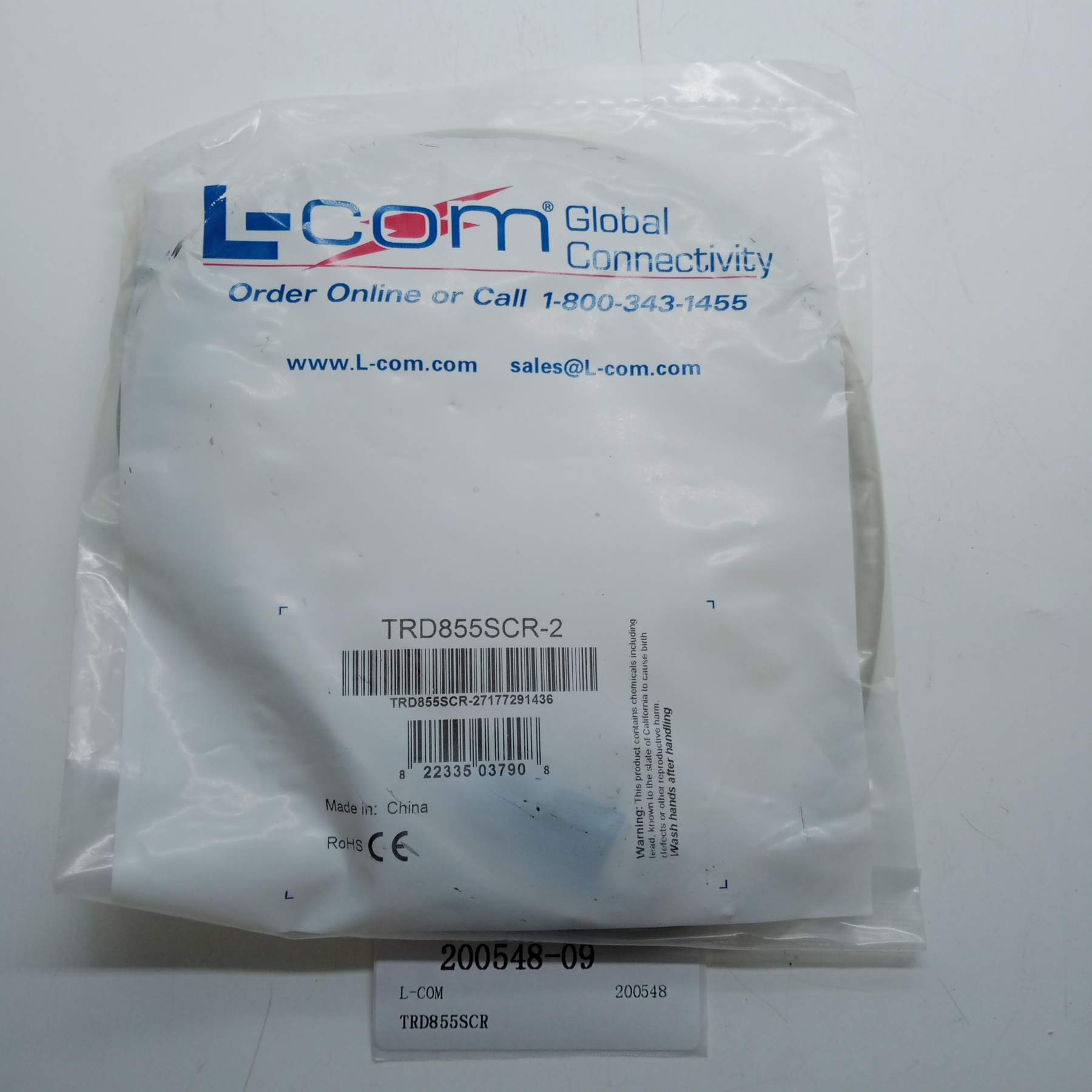 L-COM Cable Plug TRD855SCR-2