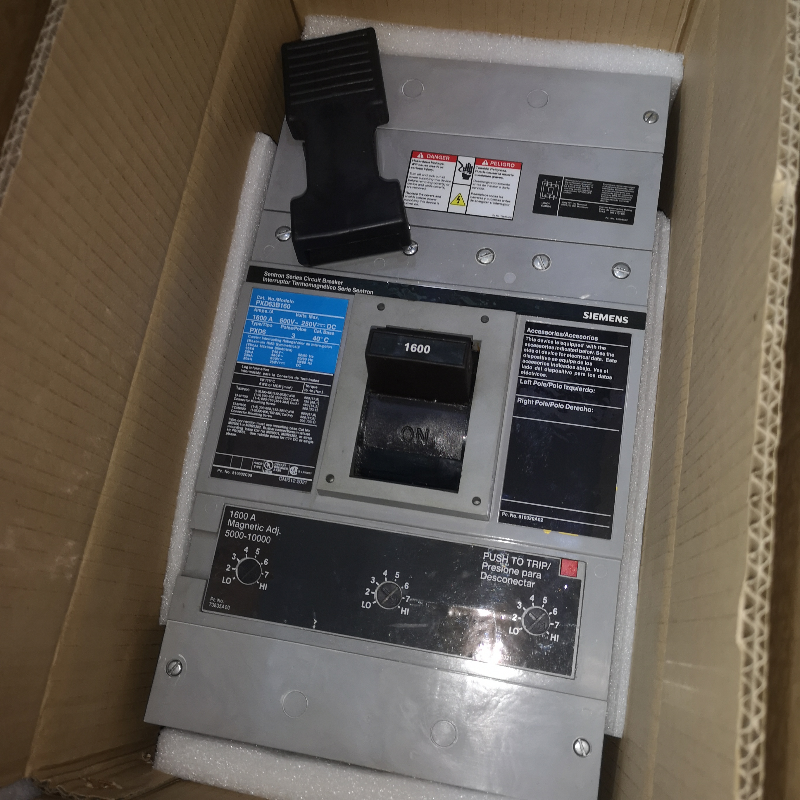 Siemens PXD63B160 Circuit Breaker
