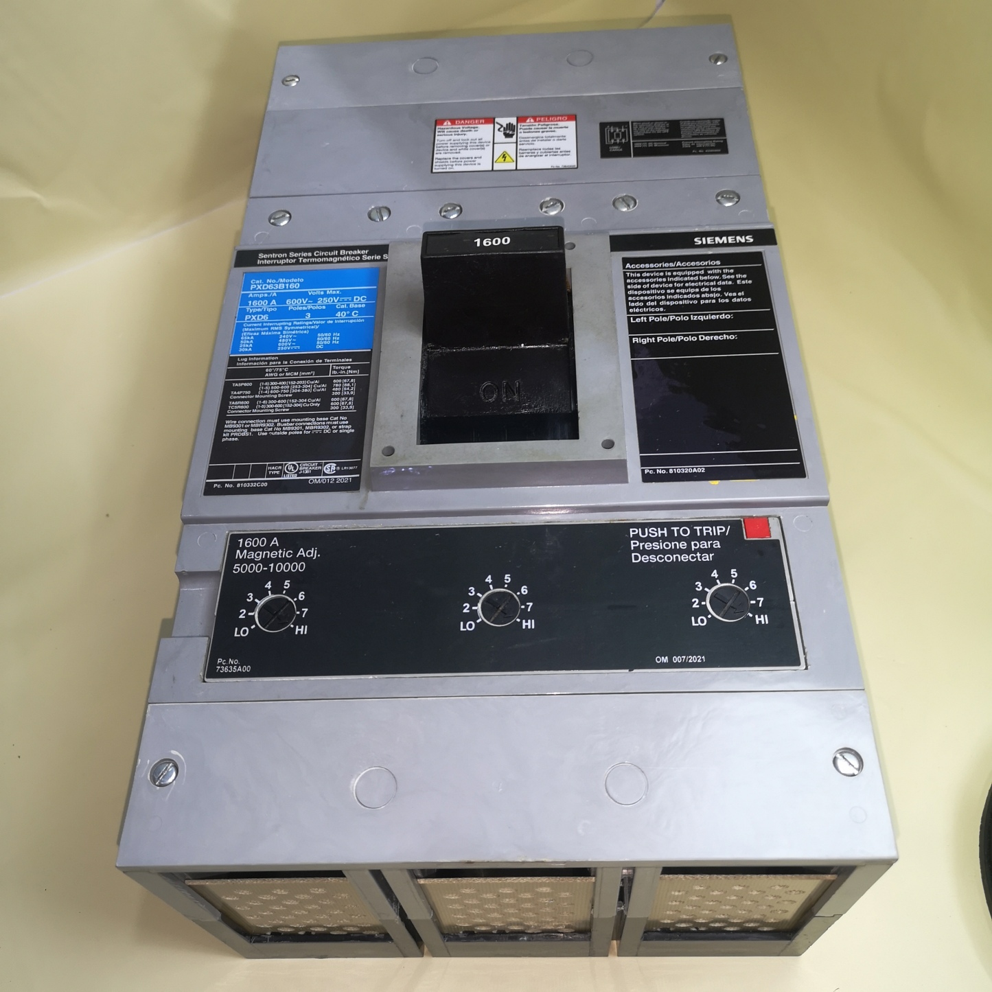 Siemens PXD63B160 Circuit Breaker
