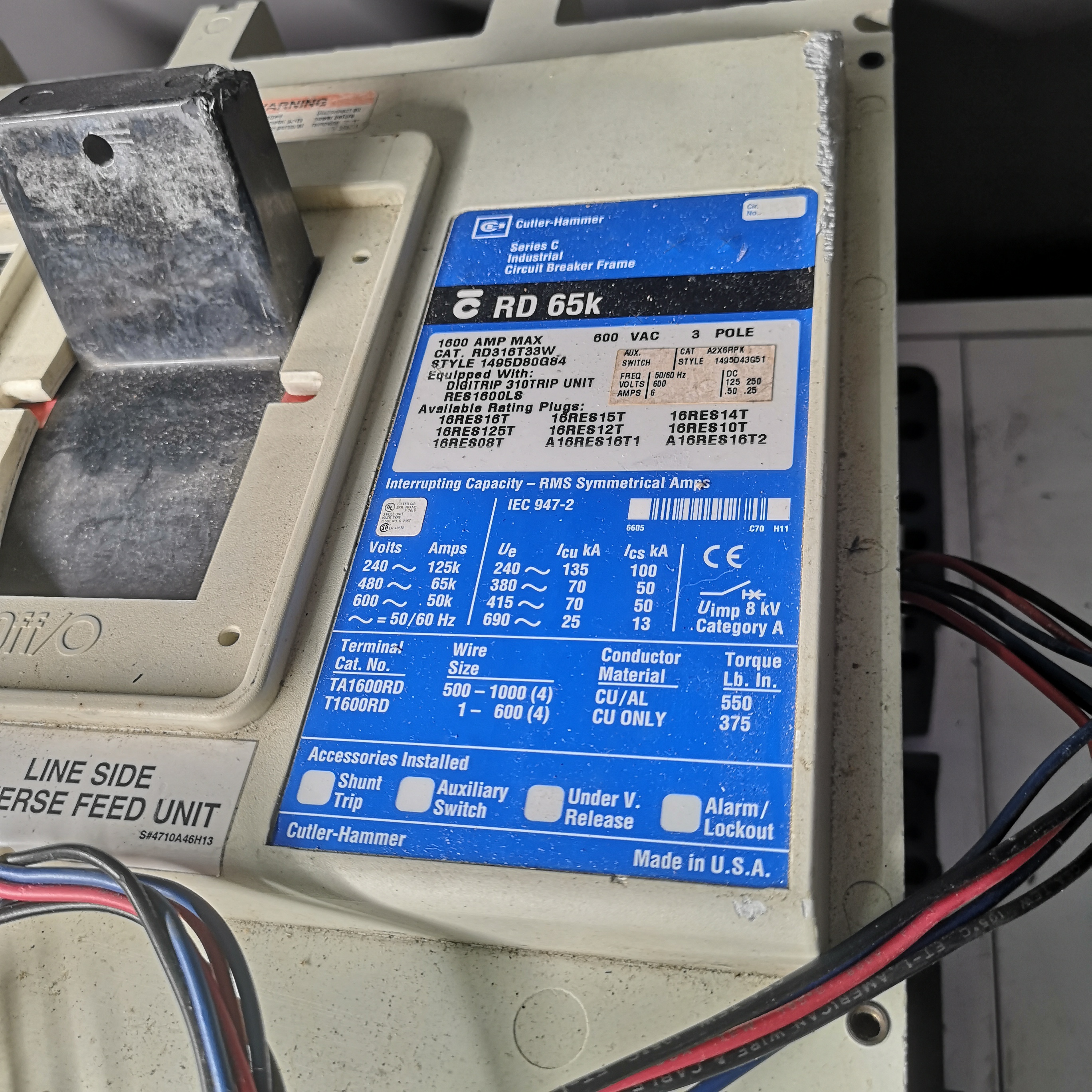 Cutler-Hammer Circuit Breaker RD316T33W