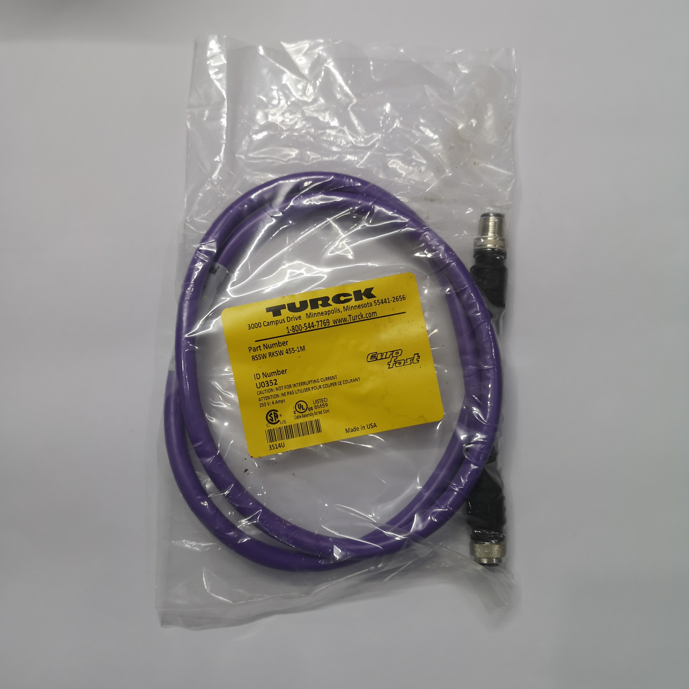 Turck RSSW RKSW 455-1M Cordset