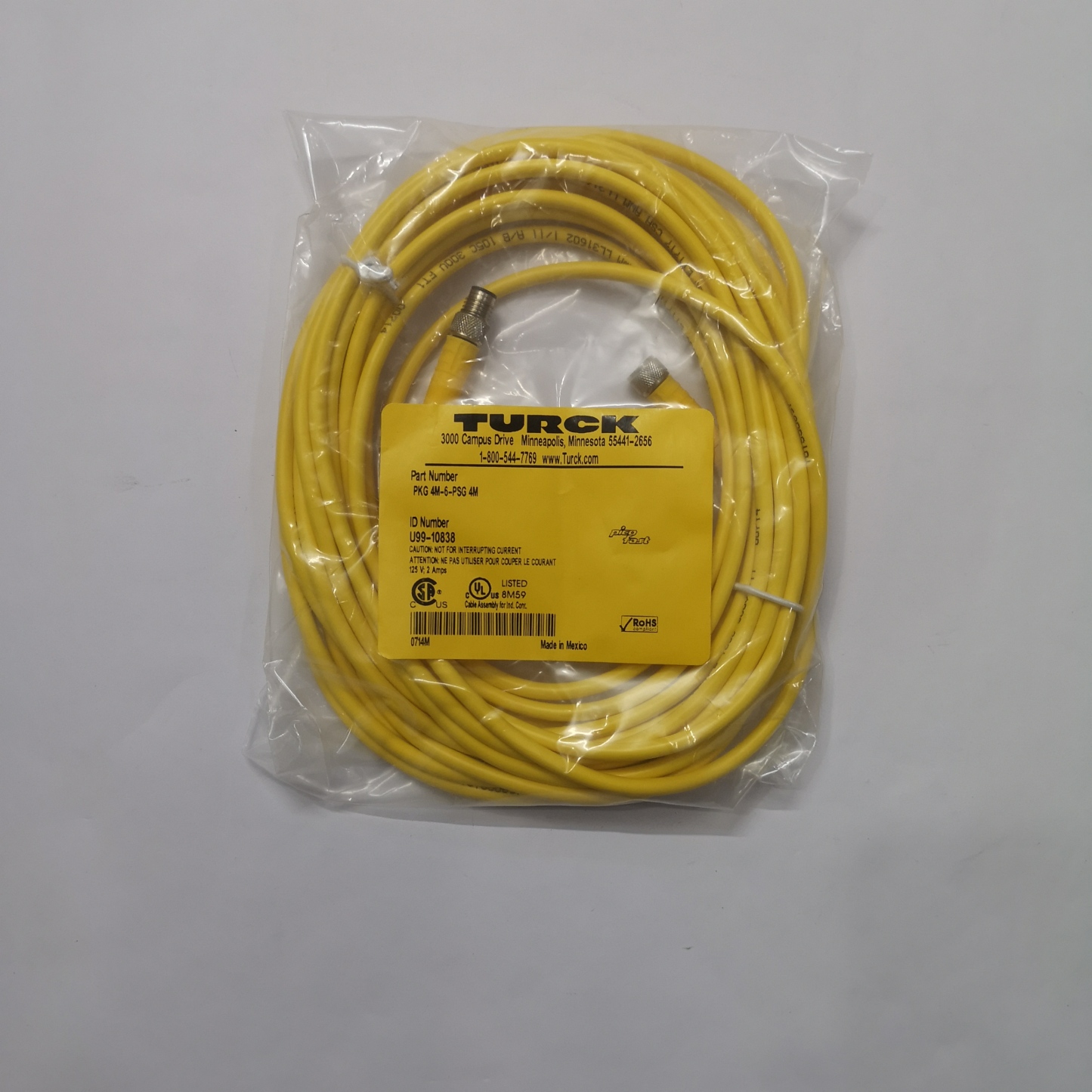 Turck U99-10838 PKG 4M-6-PSG 4M Cable New