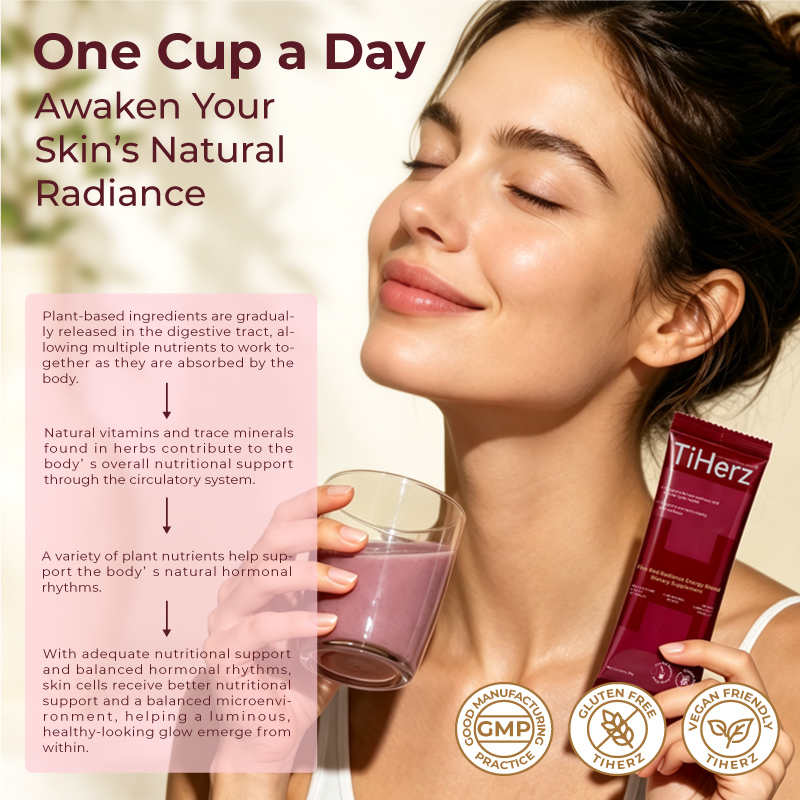 TiHerz Five Red Superfood Blend Daily Drink Mix Powder, Individual Portable Stick Packs, Dietary Supplement