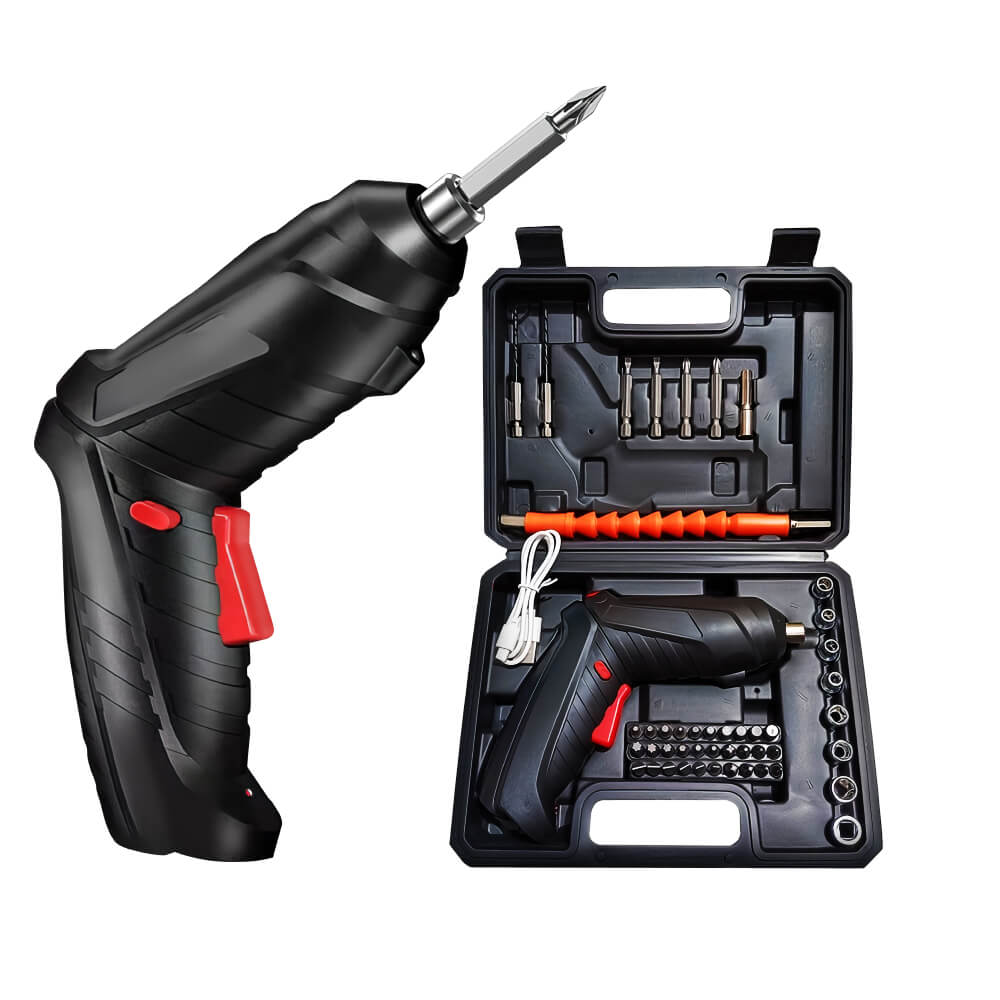 Electric Screwdriver Portable Set with LED Light Dual Position Handle 47PCS