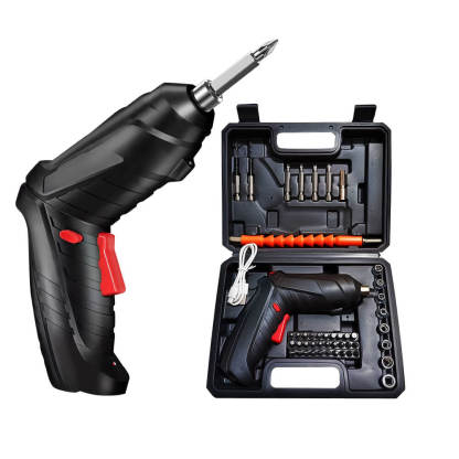 Electric Screwdriver Portable Set with LED Light Dual Position Handle 47PCS
