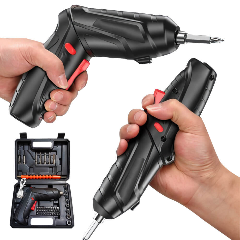 Electric Screwdriver Portable Set with LED Light Dual Position Handle 47PCS