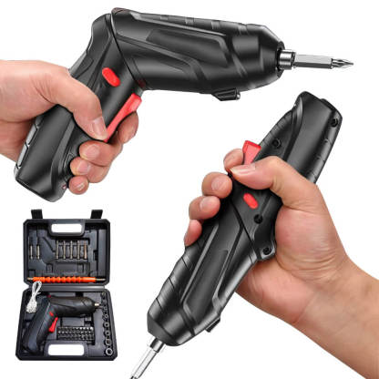 Electric Screwdriver Portable Set with LED Light Dual Position Handle 47PCS