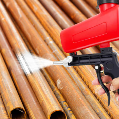 90PSI Gravity Sandblasting Gun Aluminium Pneumatic Sandblaster Spray Gun