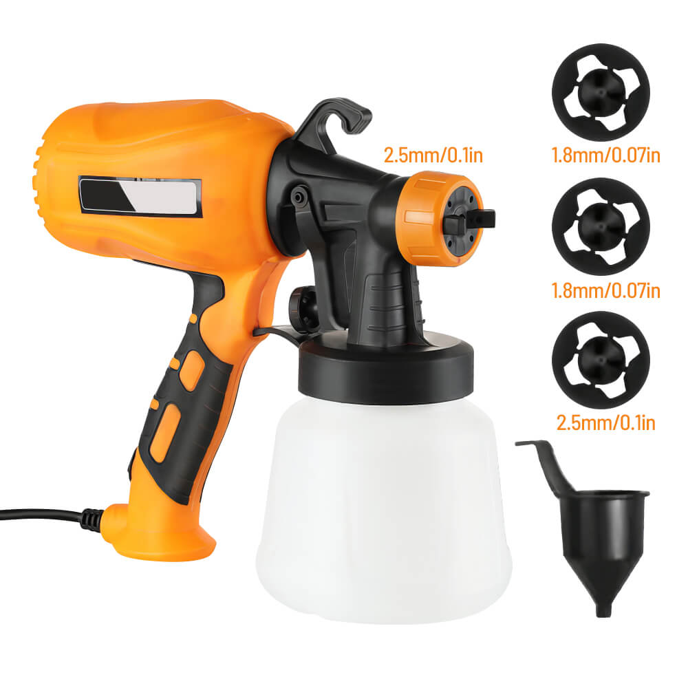 Electric Paint Sprayer for Home Interior with 4 Nozzles and 3 Spray Patterns