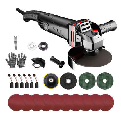 Angle Grinder 6 Speeds with Accessory Set for Metal and Stone Grinding