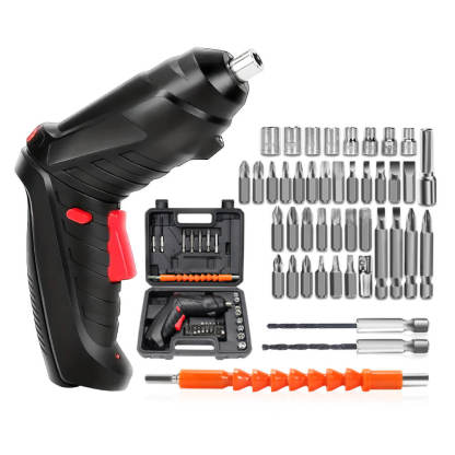 Electric Screwdriver Portable Set with LED Light Dual Position Handle 47PCS