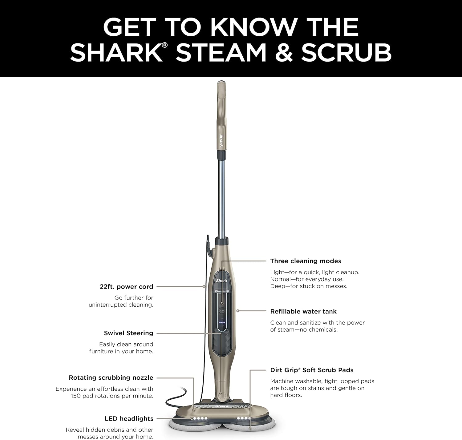 Shark® All-in-One Steam & Scrub Mop