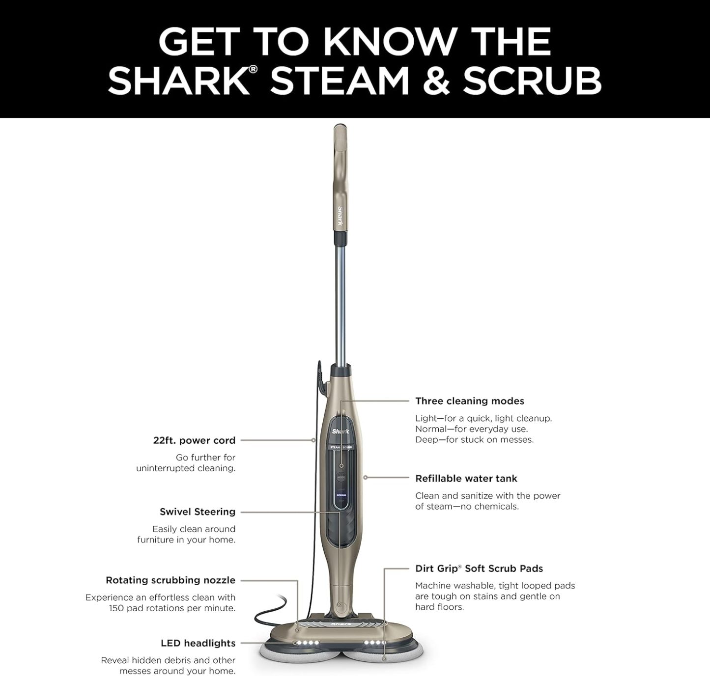 Shark® All-in-One Steam & Scrub Mop