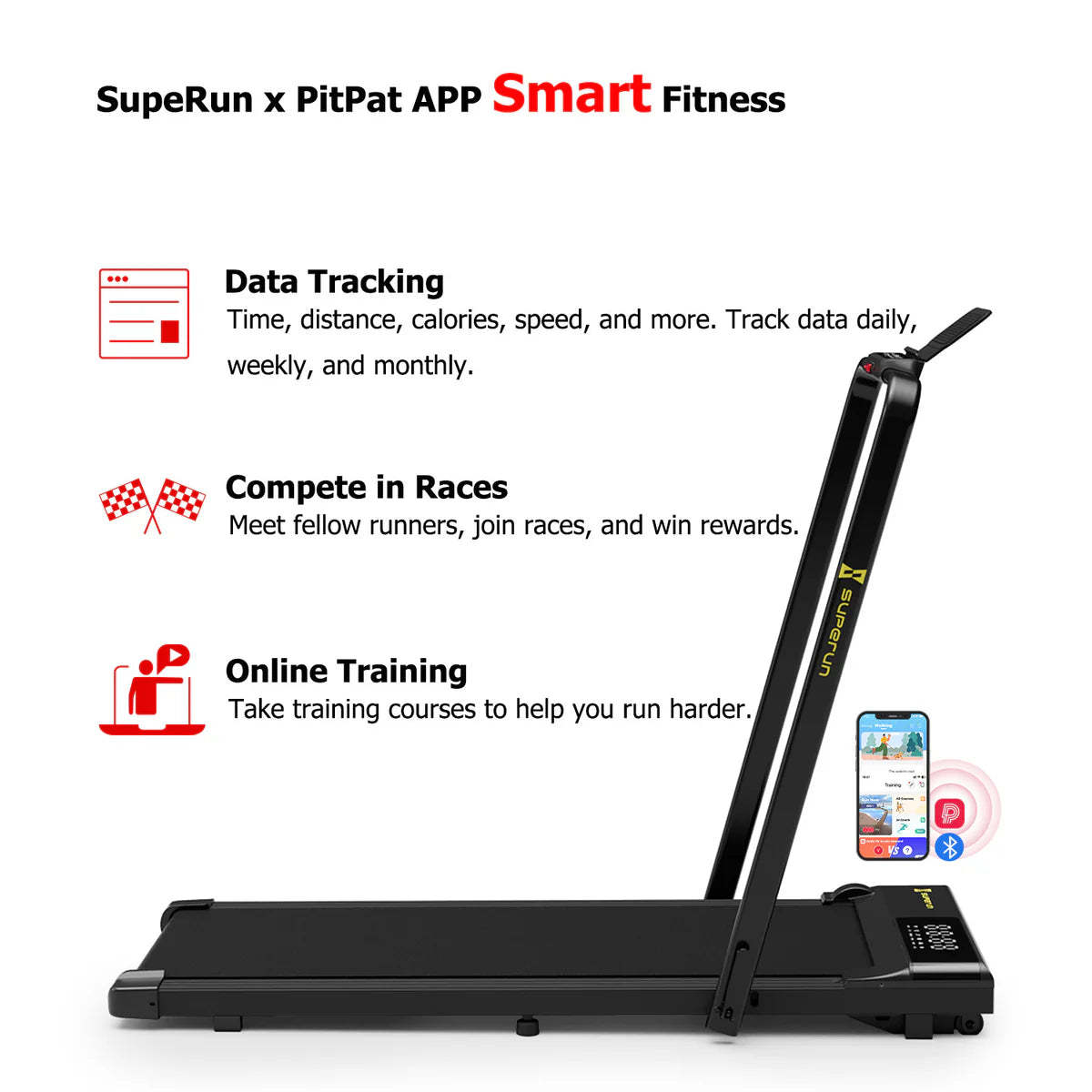 Treadmill™ Q1 Mini Opvouwbare Loopband met Leuning