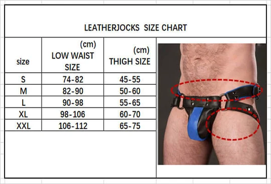 Men's Sexy Colorblock Genuine Leather Jockstrap