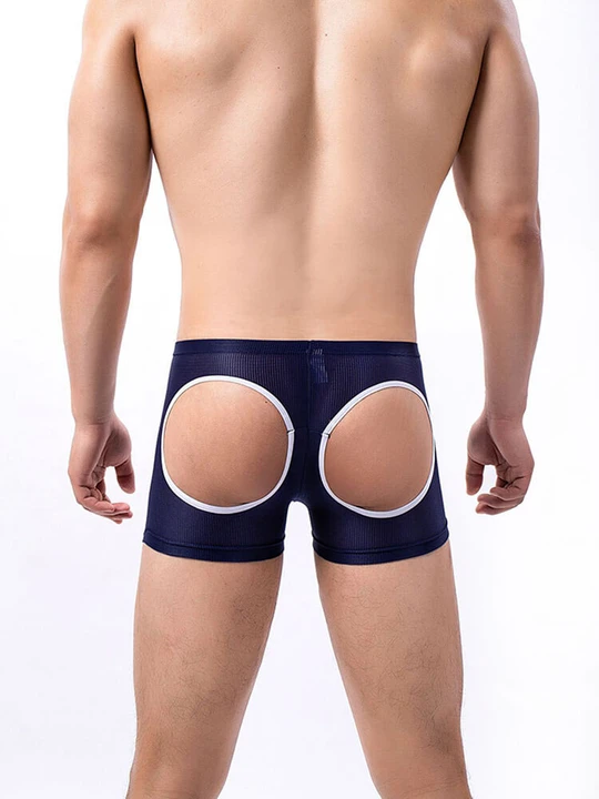 Men's Sexy Mesh Hip Hollow Boxer Briefs