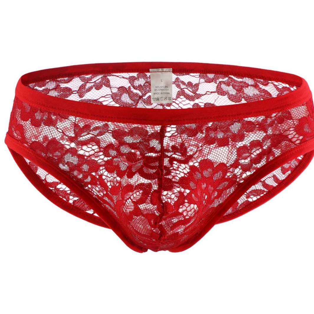 Men's Underwear Sexy Trendy Briefs Breathable Lace Briefs