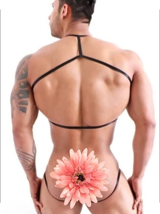 Men's Body Bondage Belt Cotton Hollow Thong