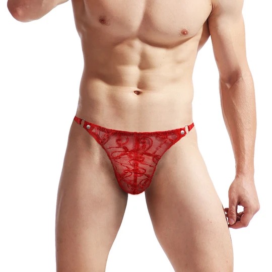 Men's Sexy Transparent Mesh Thong