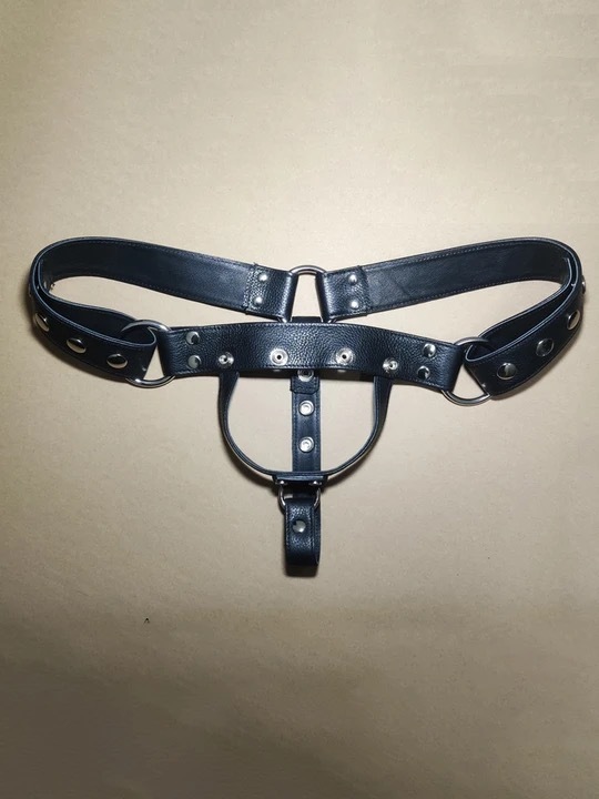 Men's Sexy Genuine Leather Thong HarnessUnderwear