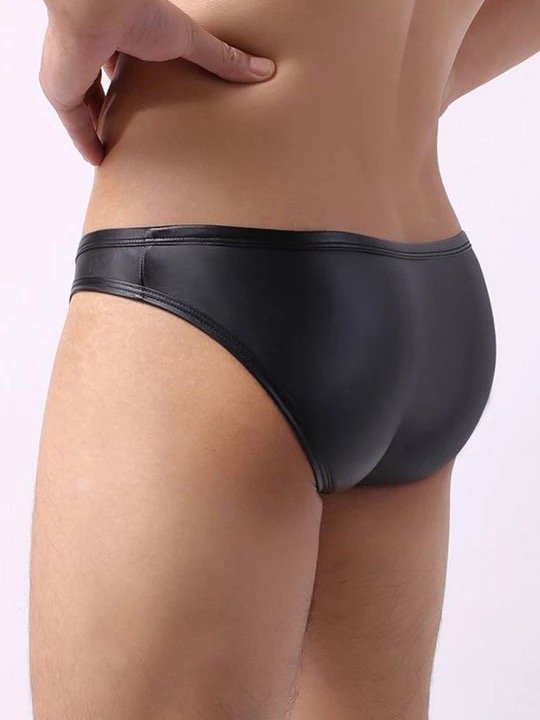 Men's Sexy Patent Leather Briefs