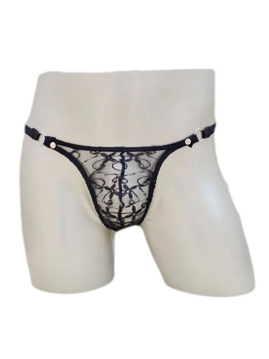 Men's Sexy Transparent Mesh Thong
