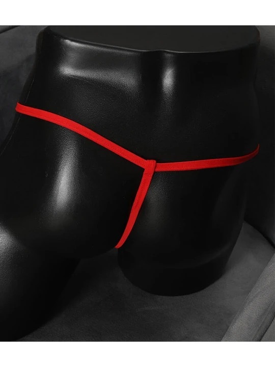 Men's Pearl Decorated Sexy Thin Strap Thong