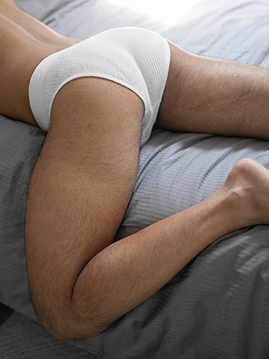 Men's Mesh Solid Color Wide Waistband Briefs