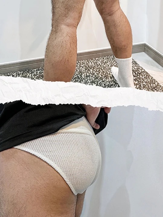 Men's Mesh Solid Color Wide Waistband Briefs