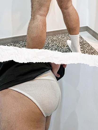 Men's Mesh Solid Color Wide Waistband Briefs