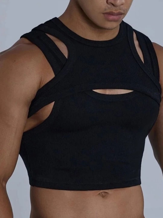 Men's Irregular Tank Top Jockstraps Set