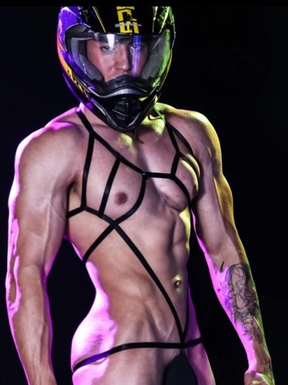 Men's Body Bondage Belt Cotton Hollow Thong