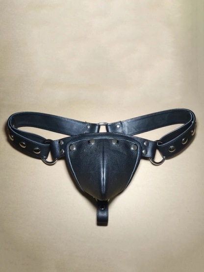 Men's Sexy Genuine Leather Thong HarnessUnderwear