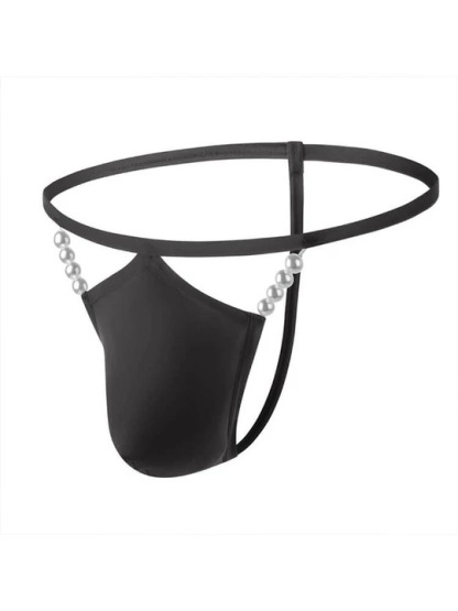 Men's Pearl Decorated Sexy Thin Strap Thong