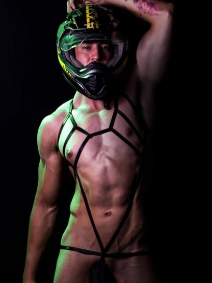 Men's Body Bondage Belt Cotton Hollow Thong