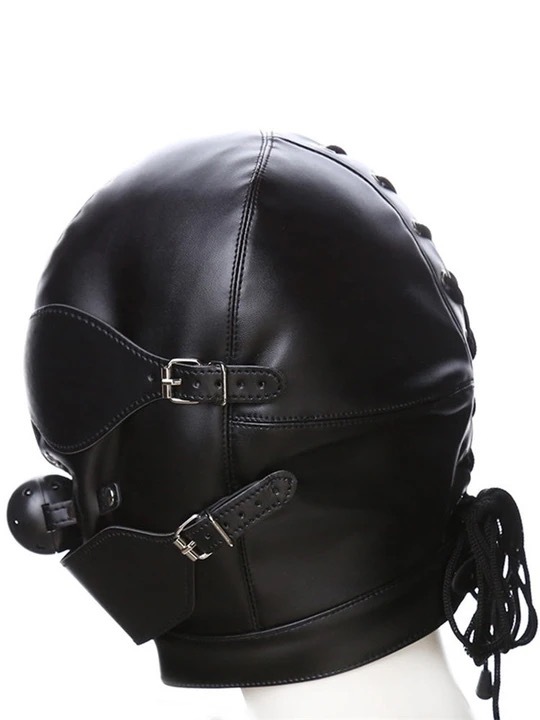 Adult Leather Bondage Headgear harness