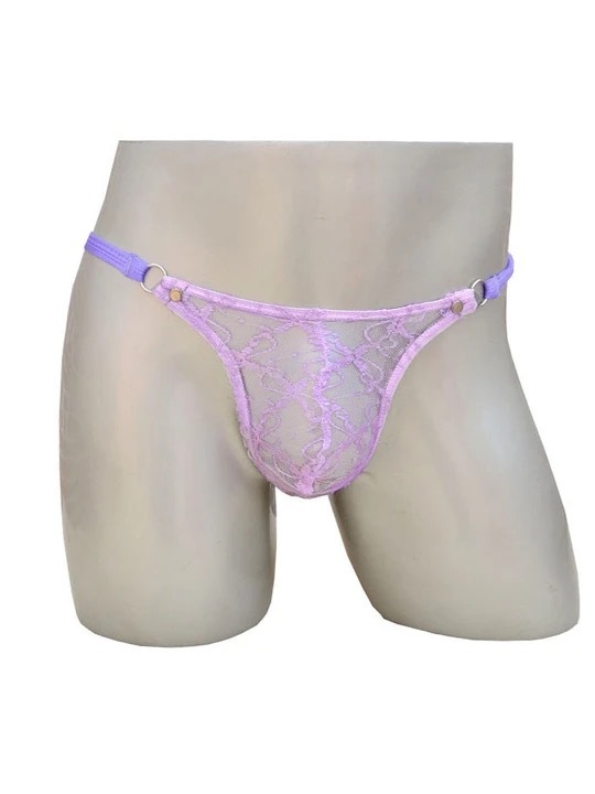 Men's Sexy Transparent Mesh Thong