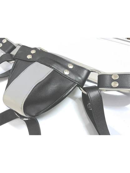 Men's Sexy Colorblock Genuine Leather Jockstrap