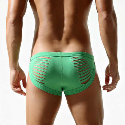 Sexy See-Through Slit Men's Underwear – Mesh Hollow Briefs
