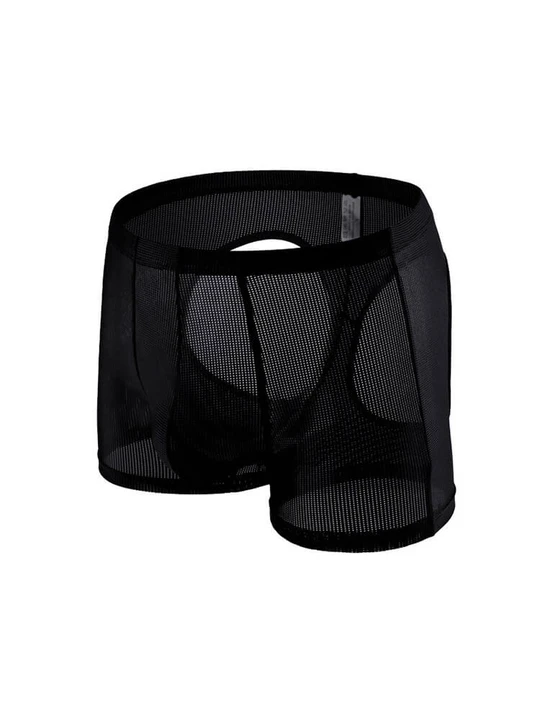 Men's Sexy Mesh Hip Hollow Boxer Briefs
