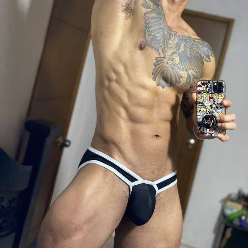 Men’s Bulge Enhancing Mesh Thong Underwear – Modal Comfort Jock Brief | PeachBumX