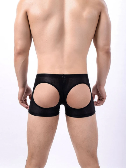Men's Sexy Mesh Hip Hollow Boxer Briefs