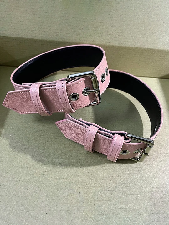 Pink King Kong Barbie Genuine Leather Armlet Chest Strap Jockstrap