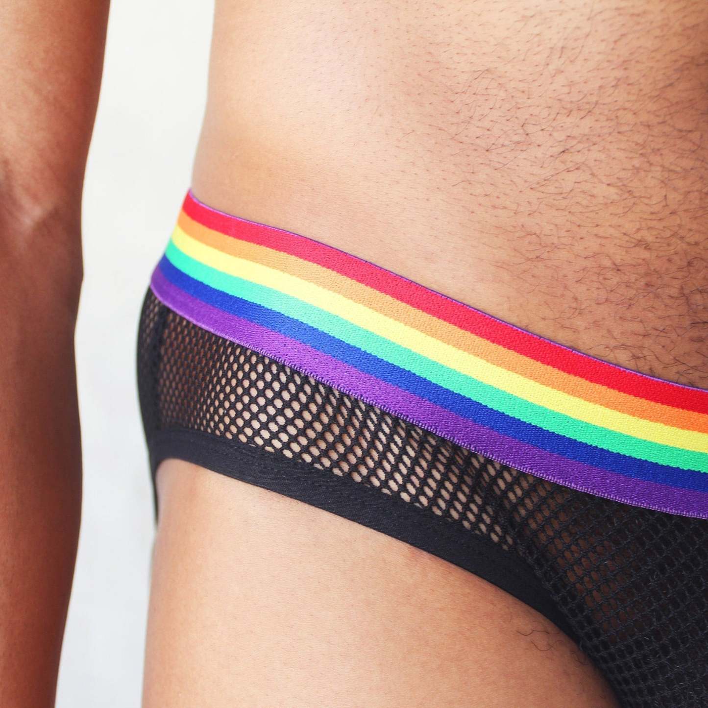 Rainbow Mesh Harness + Briefs