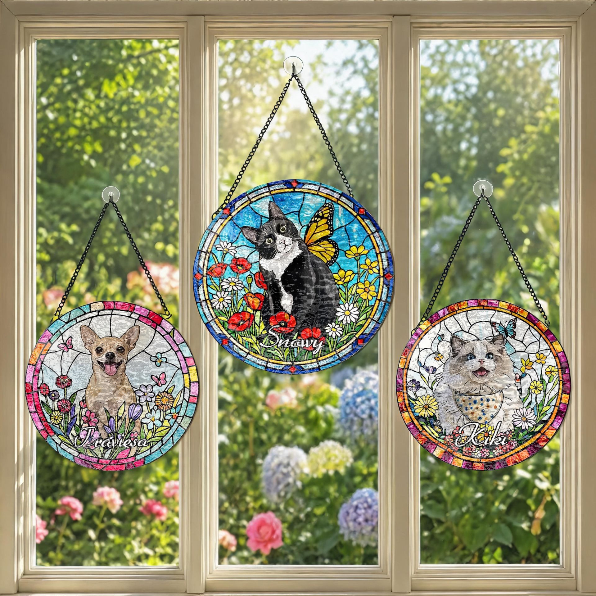 Custom Window Hanging Suncatcher – Personalized Stained Glass Style Decor For Home, Ideal Personalized Gift For Pet Lover To Cherish, Ragdoll Cat