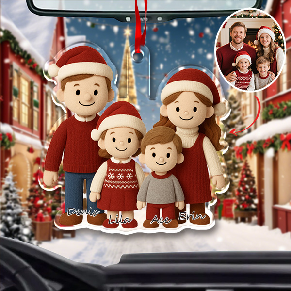 Custom 3d Effects Christmas Ornament Custom Family Face & Name Decor Ornaments Xmas Gifts For Lover For Family-mekesllser-Mekesllser,Christmas,Home Decor,Christmas Ornament,Ornament
