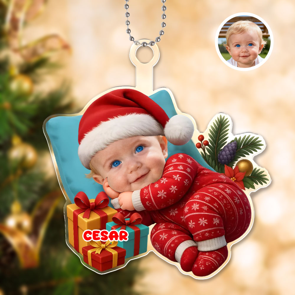 Custom 3d Effective Cristmas Ornament Custom Face & Name Decor Ornaments Gifts For Family For Christmas For Babies-mekesllser-Mekesllser,Christmas,Home Decor,Christmas Ornament