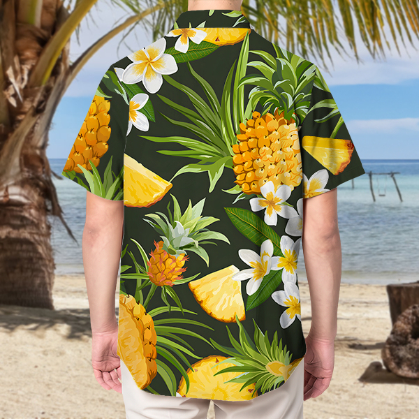 Custom Hawaiian Fruit Shirt With Personalized Face Holiday Pineapple Beach Shirt  Holiday Gift For Men, For Husband-mekesllser-Swimwear,Mekesllser,Summer Sale,Swimwear For Men,For Men,Hawaiian,Hawaiian Shirt,Men's Hawaiian Shirt