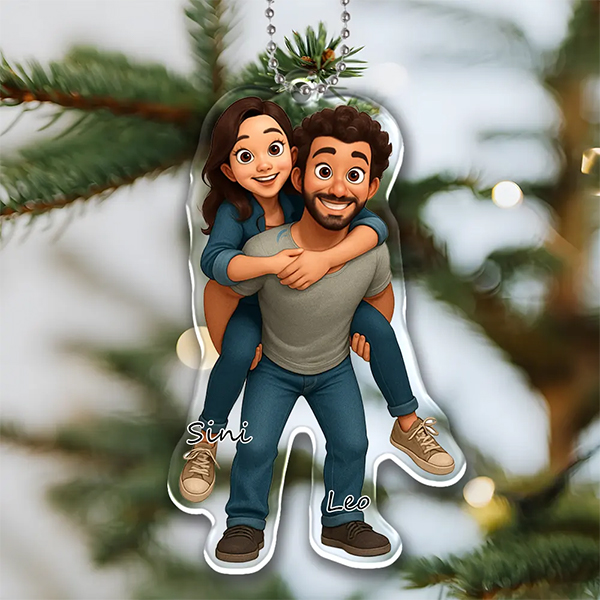 Custom 3d Effective Ornament Custom Face & Name Decor Ornaments Gifts For Lovers For Couple-mekesllser-Mekesllser,Christmas,Home Decor,Christmas Ornament,Ornament