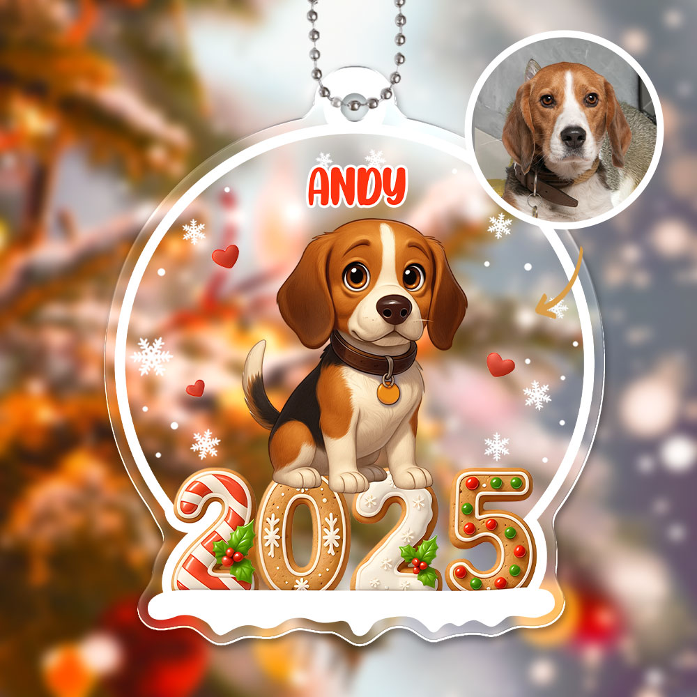 Custom 3d Effective Cristmas Ornament Custom Face & Name Decor Ornaments Gifts For Family For Christmas For Puppies-mekesllser-Mekesllser,For Pet Lovers,Christmas,Home Decor,AI,Christmas Ornament